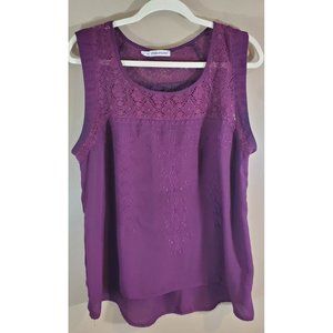 Maurices Maroon High Neck Lace Design Tank Sz 0